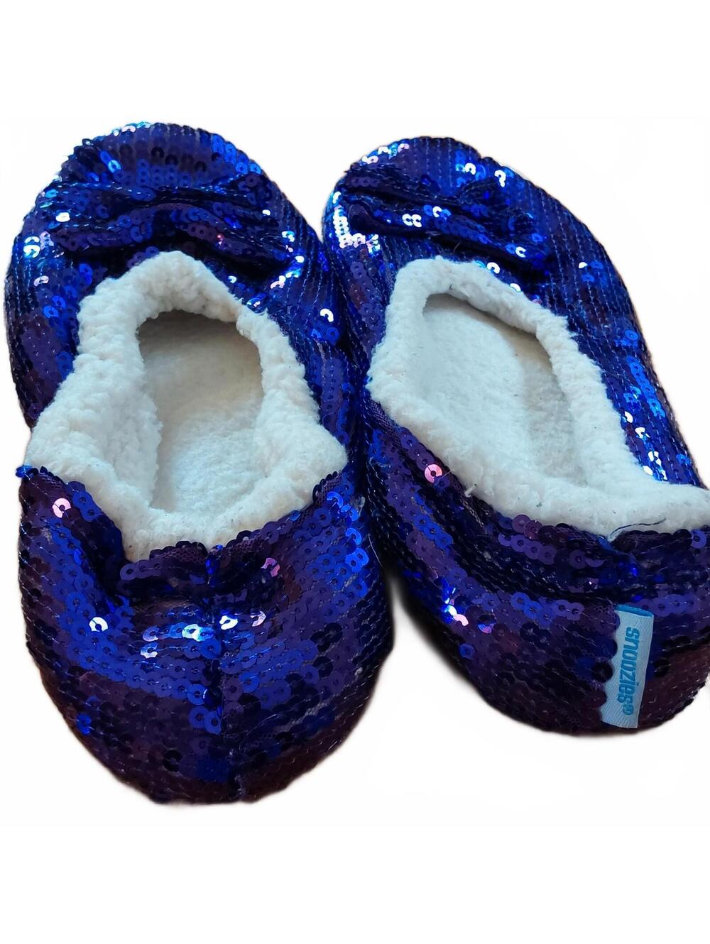 Women's Large Purple sequined slippers``
